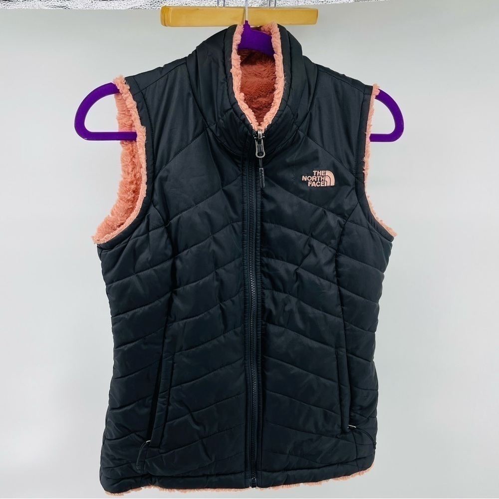 The North‎ Face Pink/Black Reversible Quilted Vest XS B151 - Picture 3 of 15